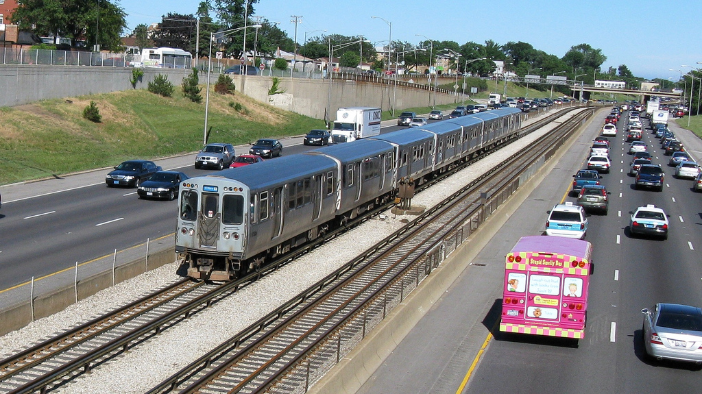 The Blue Line was analyzed by FiveThirtyEight to be faster than taking a taxi from O'Hare airport to downtown. Photo: Edward Kwiatkowski