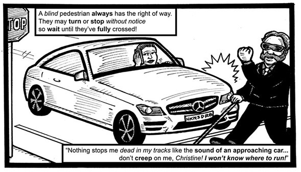 A panel from Andy Slater and Steve Krakow's comic book.