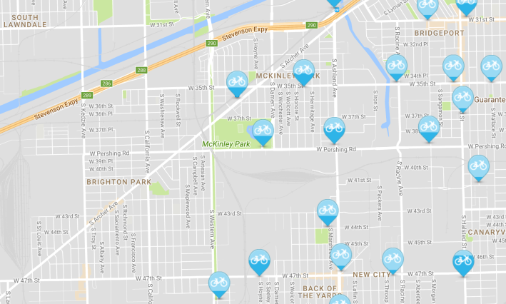 Lopez noted that the Divvy service area doesn't yet reach her workplace in Brighton Park. Image: Divvy
