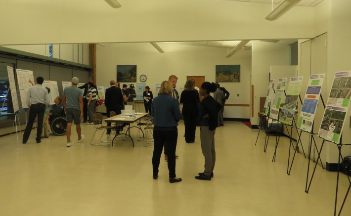 A recent public meeting on the Dempster project in Evanston. Photo: Jeff Zoline
