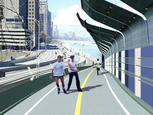 Whenever it's finally finished, the Navy Pier Flyover will offer great views of the lake. Image: CDOT