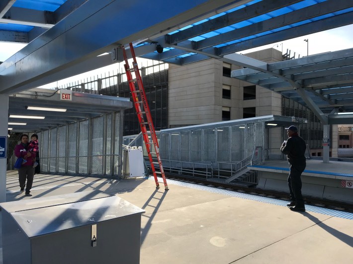 Exits to stairs and ramps at the south end of the platform. Photo: John Greenfield