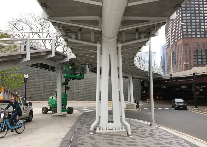 The Navy Pier Flyover at Grand Avenue, as seen last spring. Photo: John Greenfield