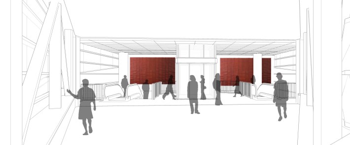 Rendering of the tapestry installation area. Image: CTA