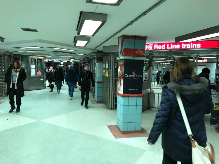 The Pedway connects with the Lake Street Red Line station. Photo: John Greenfield