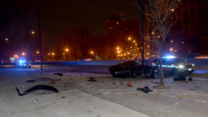 The crash site as it appeared last night. Photo: Justin Jackson, Chicago Sun-Times