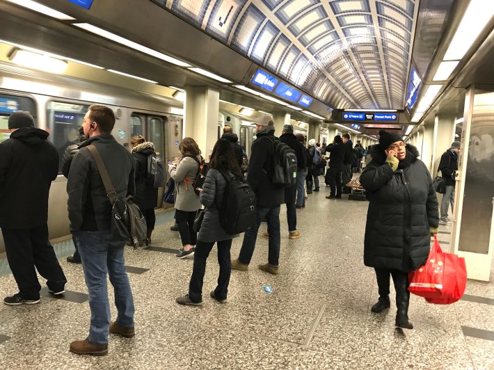 The Jackson Blue Line platform. Photo: John Greenfield