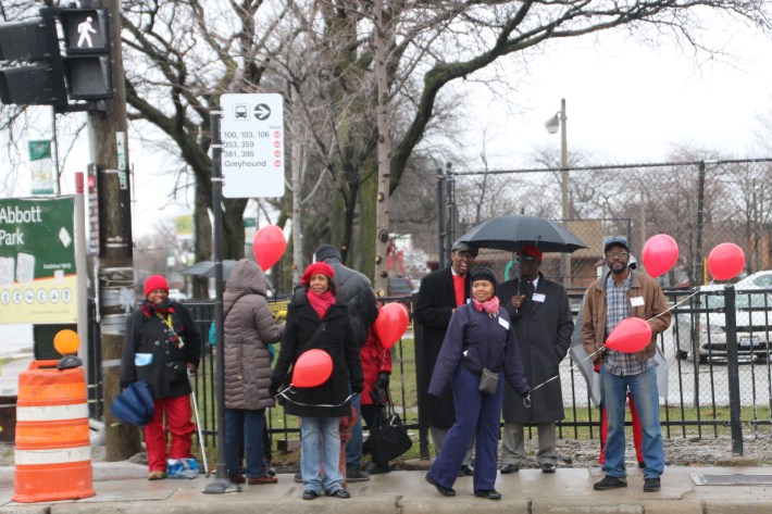 The temporary bus loading area on State Street. Photo: Jeff Zoline