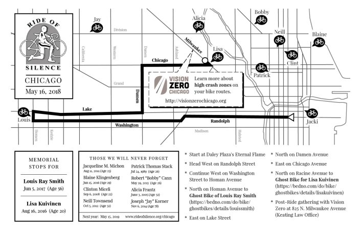 The Chicago route map.