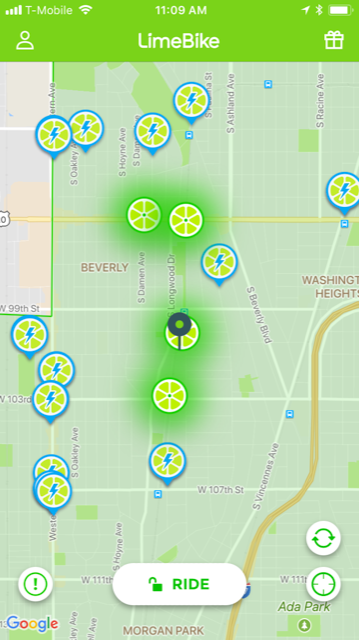 Most of the 50 LimeBike cycles appeared to be clustered in or near Beverly, which is in conflict with the city's rebalancing rules.