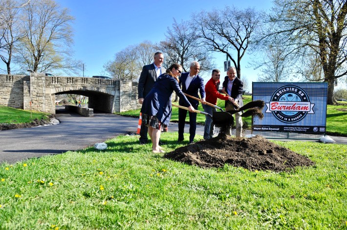 City officials held a ground-breaking ceremony for the new trail segment on Monday. Photo: Chicago Park District