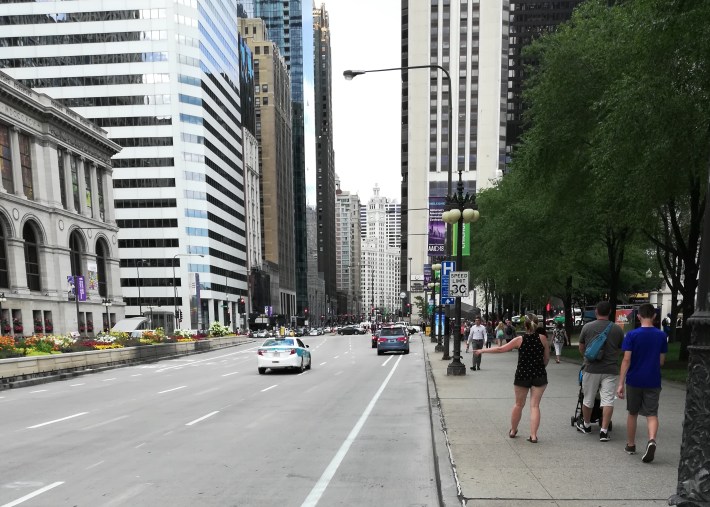 The new bike lane on Michigan.