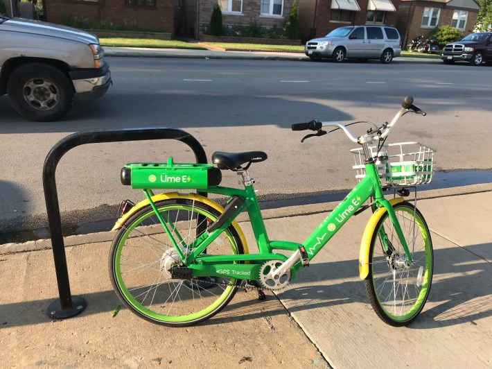 A LimeBike cycle. Photo: John Greenfield