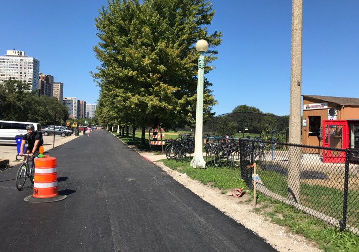 The super-sized new path at Addison. Photo: John Greenfield