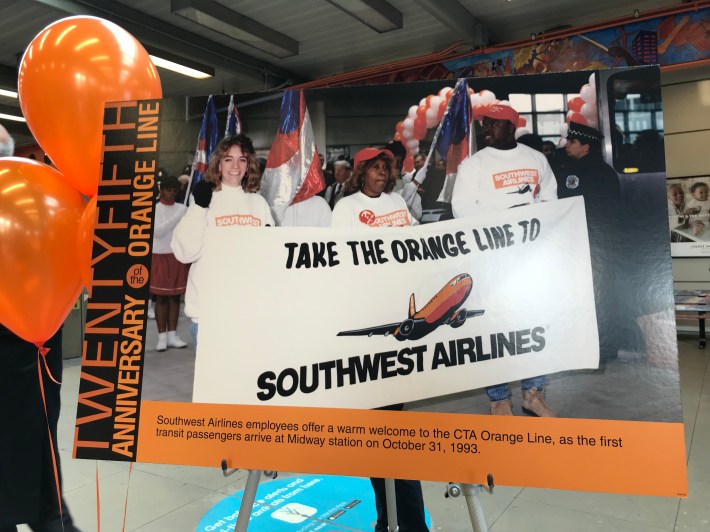 Southwest employees greeted the first Orange Line riders in 1993.