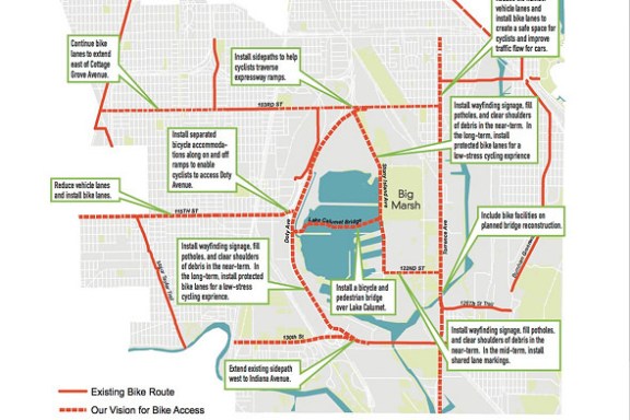 Proposed bike access for Big Marsh. Image: Active Transportation Alliance