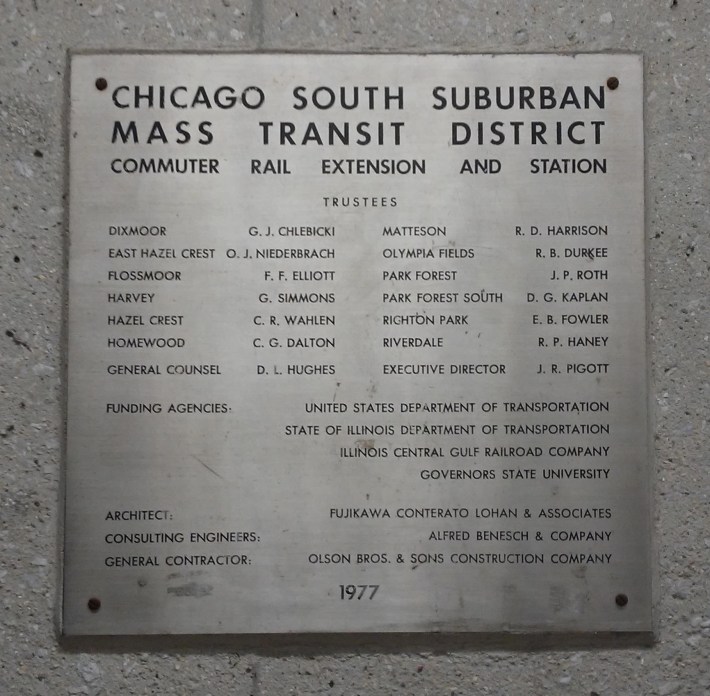 Plaque at the University Park station. Photo: Katherine Hodges