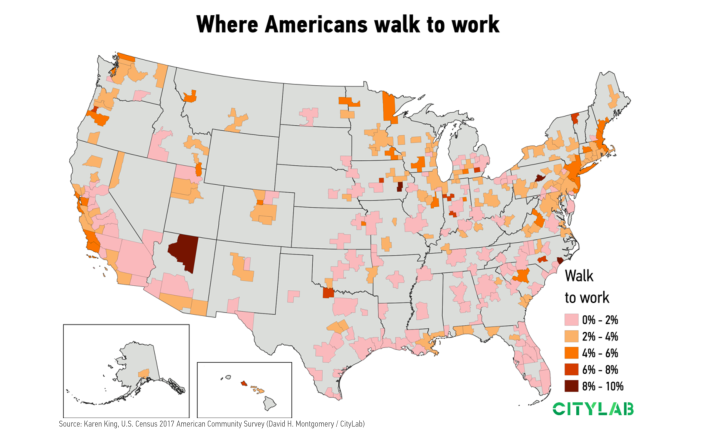 The Chicago region is not exactly a walking Mecca. Map: David H. Montgomery