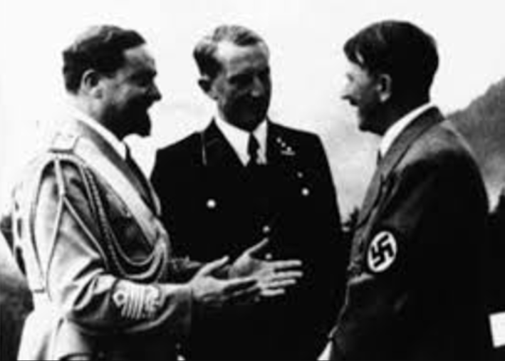 Italo Balbo, left, with Adolph Hitler.