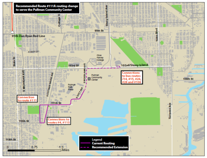 The route extension (dotted line.) Image: CTA