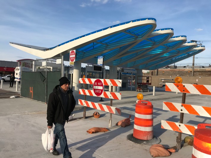 The south side of the station, where the semi-permanent prepaid boarding area will be. Photo: John Greenfield