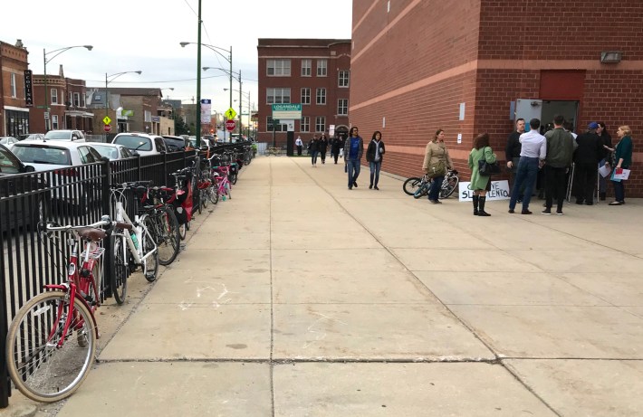 Bicycles parked outside the meeting. Photo: John Greenfield