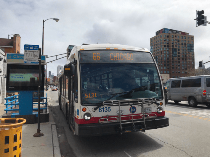 A Chicago Avenue bus. Photo: John Greenfield