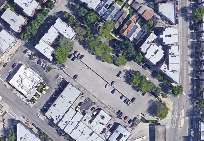 A recent daytime aerial photo of the lot shows few cars parked there. Image: Google Maps