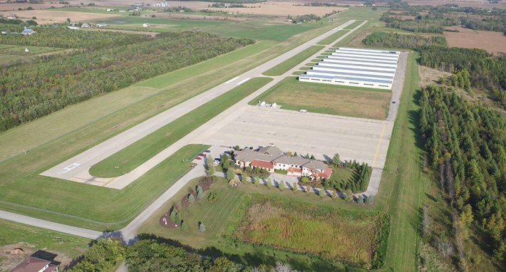 Aerial view of Bult Field.