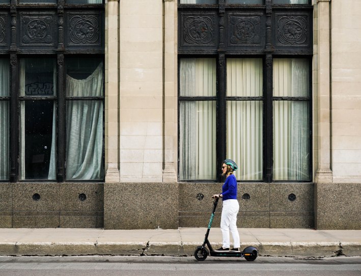 Rolling on a VeoRide scooter in Chicago.