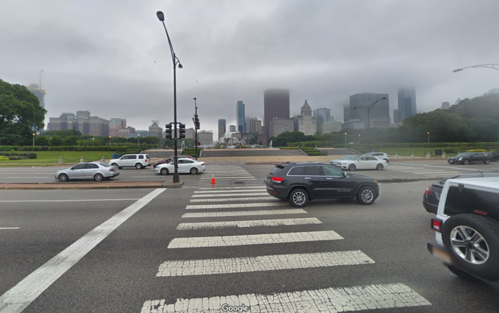 The Buckingham Fountain crosswalk. Image: Google Maps