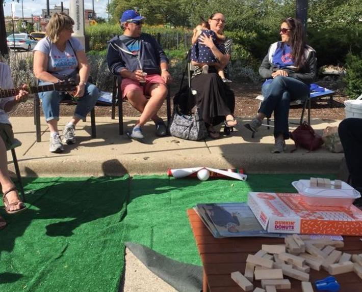 A previous Jeff Park PARK(ing) Day celebration. Photo: Jefferson Park Forward