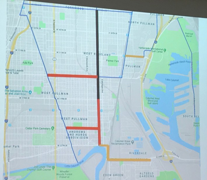 Proposed Riverdale bike lanes.