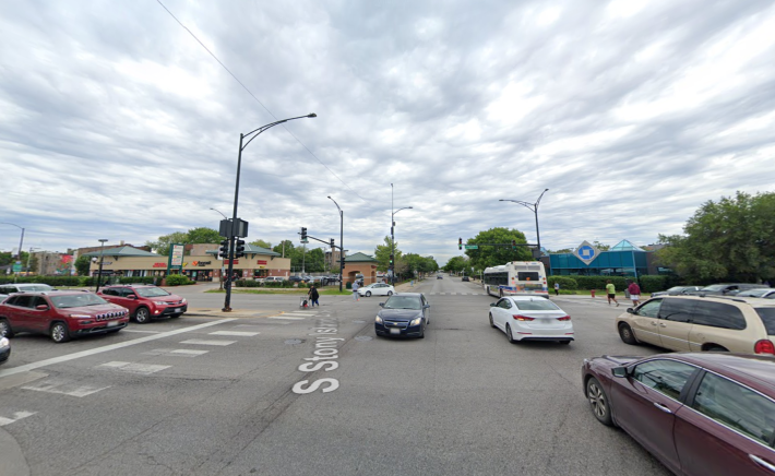 67th Streets and Stony Island Avenue, looking west. Image: Google Maps