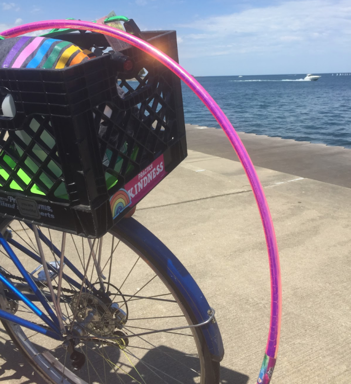 My trusty bike and hula hoop at the lakefront. Photo: Courtney Cobbs
