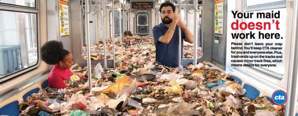 An anti-littering ad from the 2015 CTA campaign.