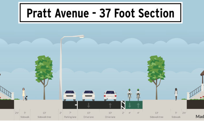 The layout for Option 3, looking east. Image: Village of Lincolnwood