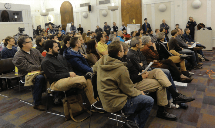 A Streets for Cycling Plan meeting in Lincoln Square in 2012. Photo: CDOT