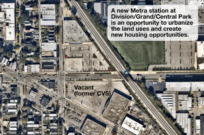 A massive building and parking lot, formerly used as a CVS and still owned by the company, has been shuttered and vacant for almost four years. The land could support hundreds of new apartment and townhouses.