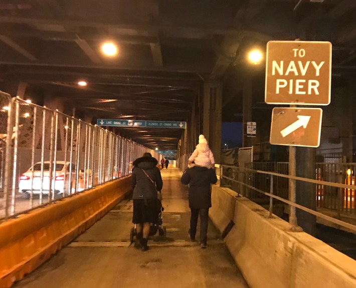 The protected bike/ped path on Lower LSD. Photo: John Greenfield