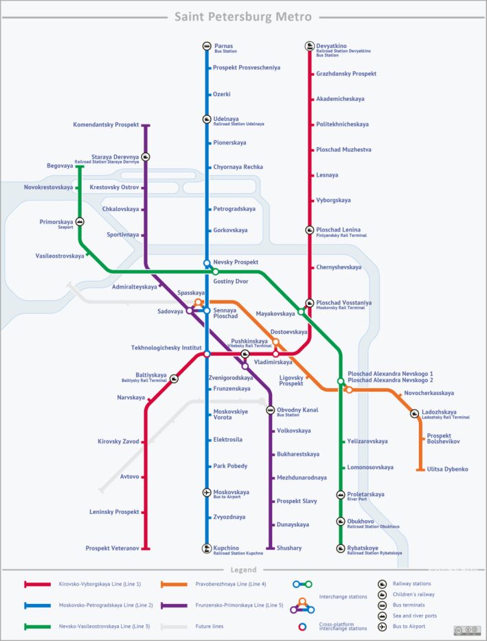 The St. Petersburg Metro map.