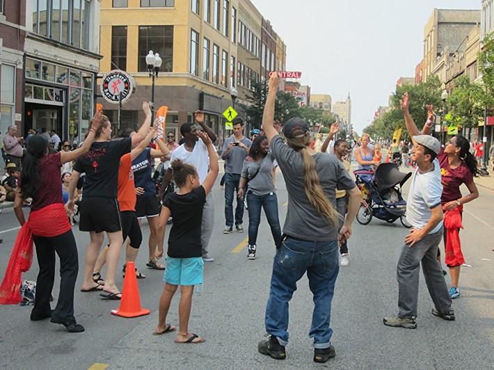 One of Chicago's Open Streets events on Milwaukee Avenue. Photo: John Greenfield