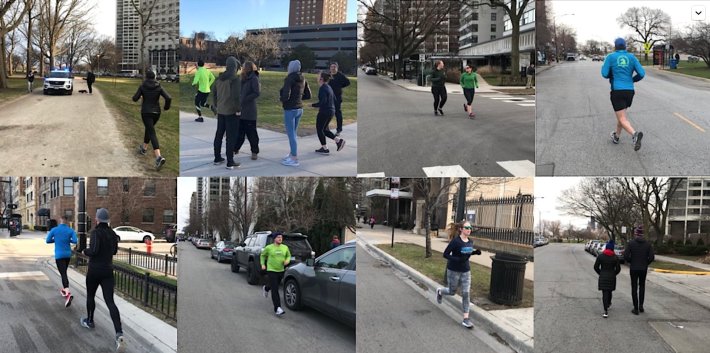 Last week, when the police were kicking people off trails in Lincoln Park, lots of people were running in the street to avoid crowded sidewalks. Image: John Greenfield