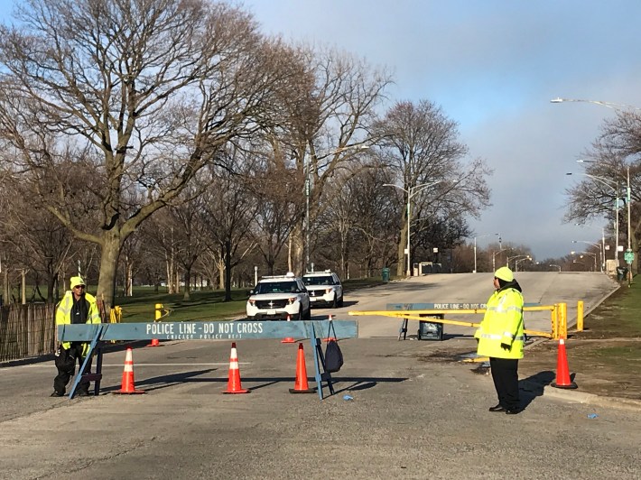 The Lakefront Trail at Montrose Avenue yesterday evening. Photo: John Greenfield