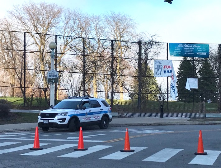 The Lakefront Trail at Irving Park Road yesterday evening. Photo: John Greenfield