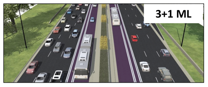 The 3+1 Managed Lanes scenario.