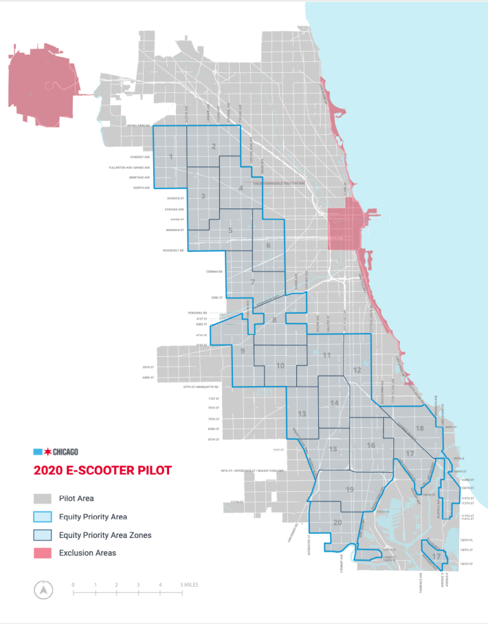 The new pilot map with priority zones. Image: CDOT
