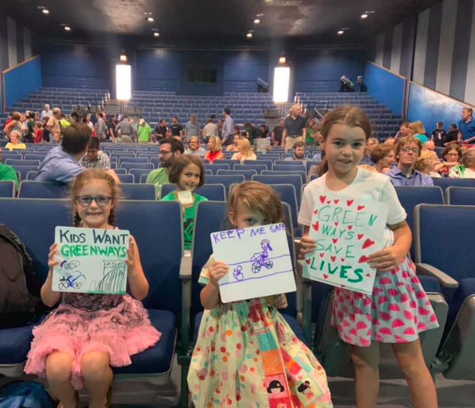 Young attendees at the August 22, 2019 Dickens Greenway meeting. Photo: Rebecca Resman
