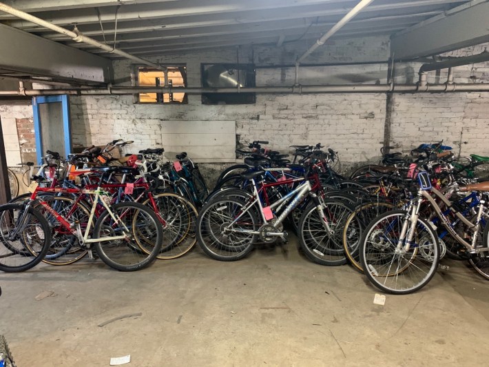 Bikes collected at the August donation drive.
