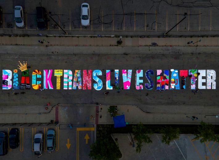 The Andersonville "Black Trans Lives Matter" mural. Photo via Andersonville Chamber of Commerce